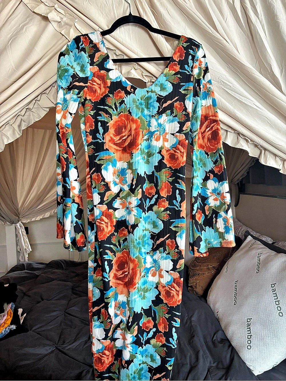 by GISH New York Style G-0295 Floral Maxi Dress Size Small Like New